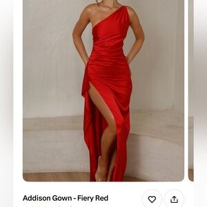 Jaus Addison Fiery Red Asymmetrical Dress